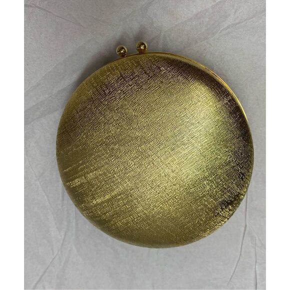 Fabrizio Verniani Vintage Gold round Metal Clutch Shoulder Purse Italy - Picture 4 of 9